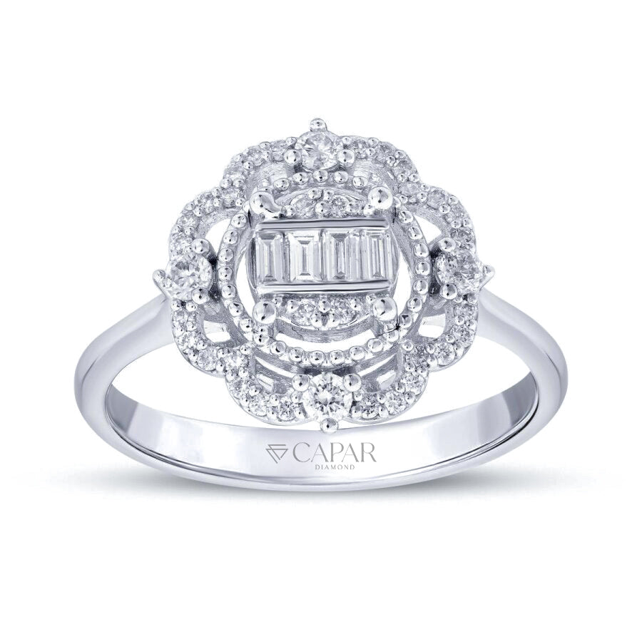 0.35 Karat Pırlanta Baget Yüzük Capar Diamond