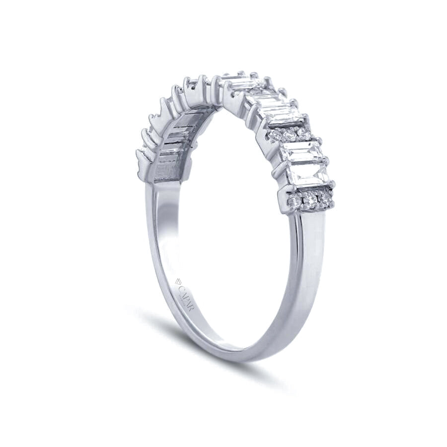0.47 Karat Pırlanta Baget Yarımtur Yüzük Capar Diamond