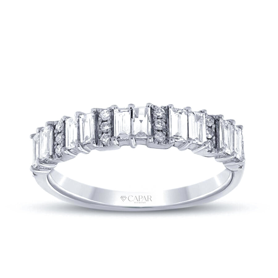 0.47 Karat Pırlanta Baget Yarımtur Yüzük Capar Diamond