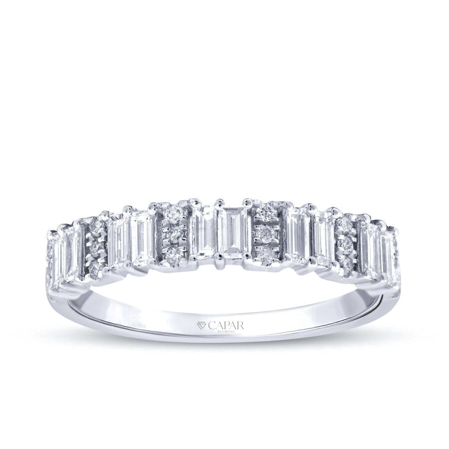 0.47 Karat Pırlanta Baget Yarımtur Yüzük Capar Diamond