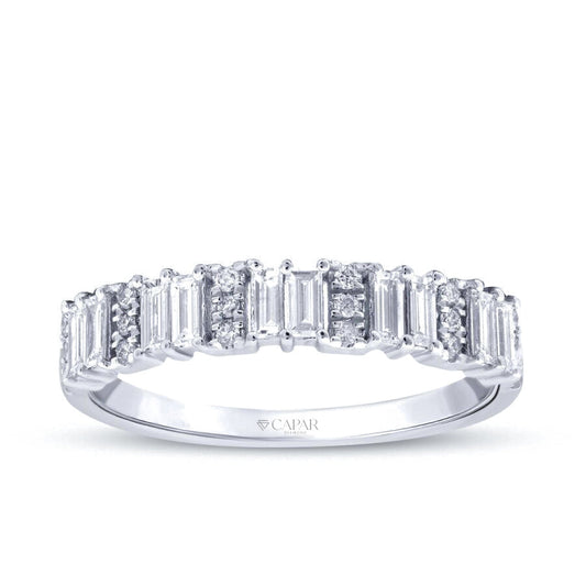 0.47 Karat Pırlanta Baget Yarımtur Yüzük Capar Diamond