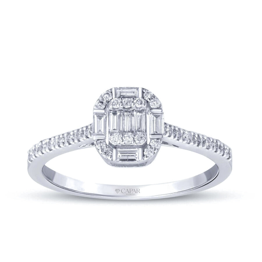 0.30 Karat Pırlanta Baget Yüzük Capar Diamond