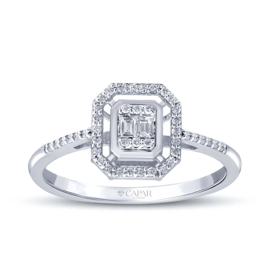 0.19 Karat Pırlanta Baget Yüzük Capar Diamond