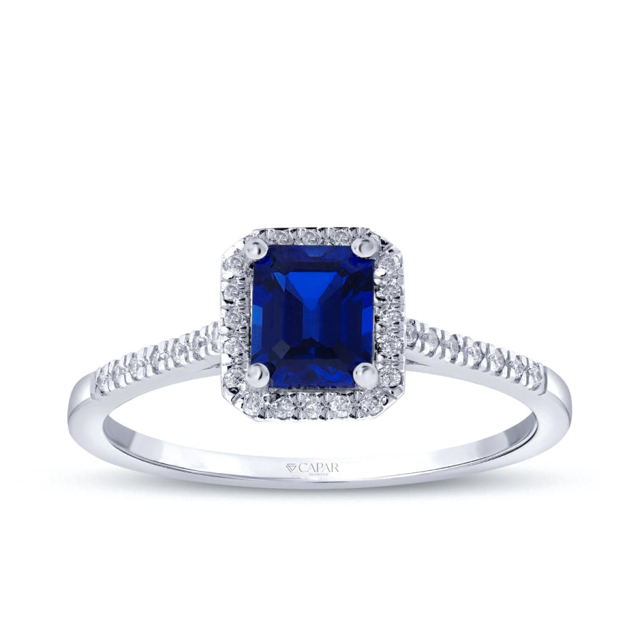 1.07 Karat Pırlanta Safir Yüzük Capar Diamond