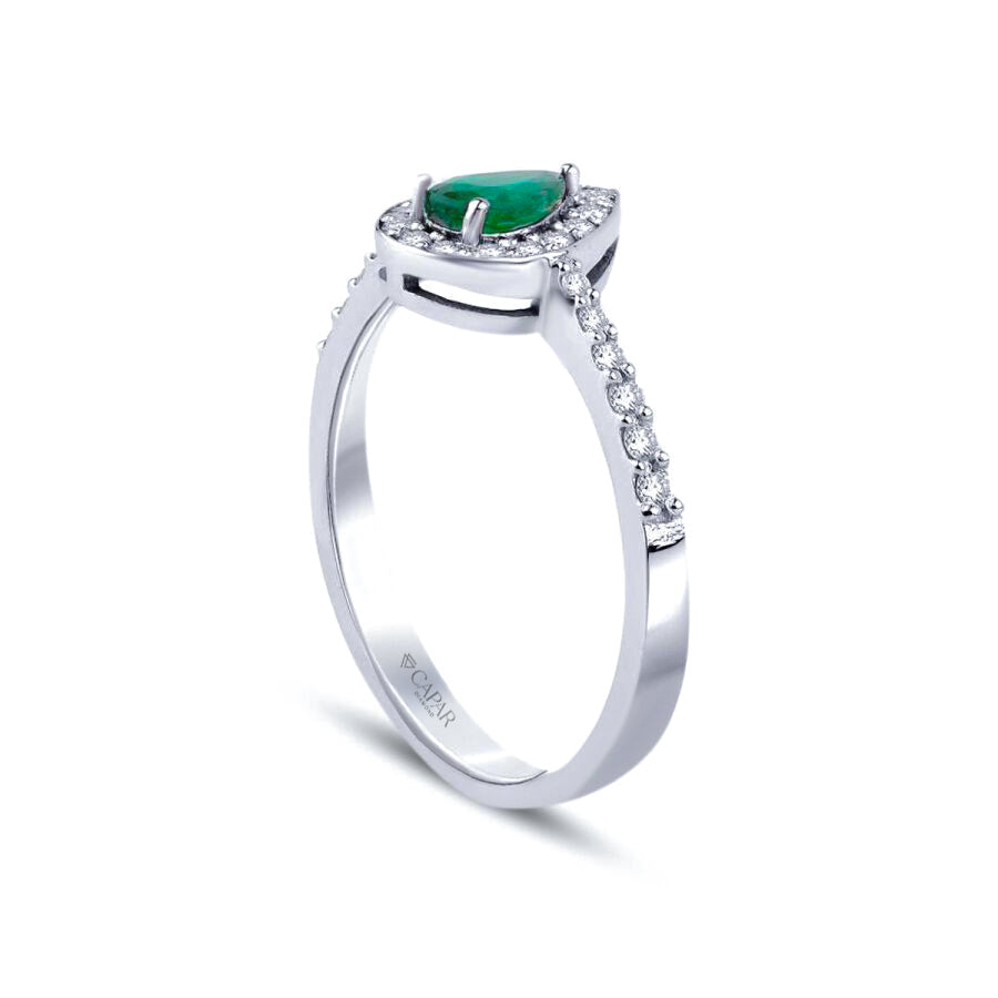 0.61 Karat Pırlanta Zümrüt Yüzük Capar Diamond