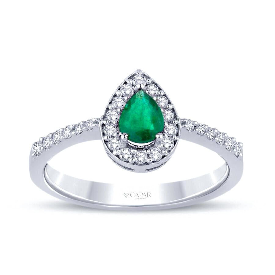 0.61 Karat Pırlanta Zümrüt Yüzük Capar Diamond