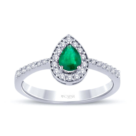 0.61 Karat Pırlanta Zümrüt Yüzük Capar Diamond