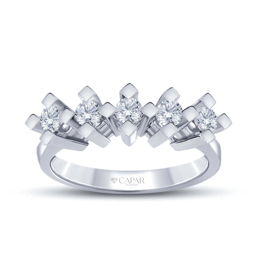 0.70 Karat Pırlanta Beştaş Yüzük Capar Diamond