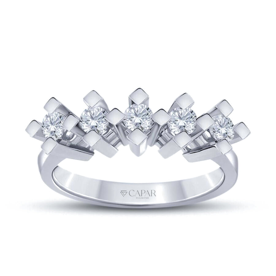 0.90 Karat Pırlanta Beştaş Yüzük Capar Diamond