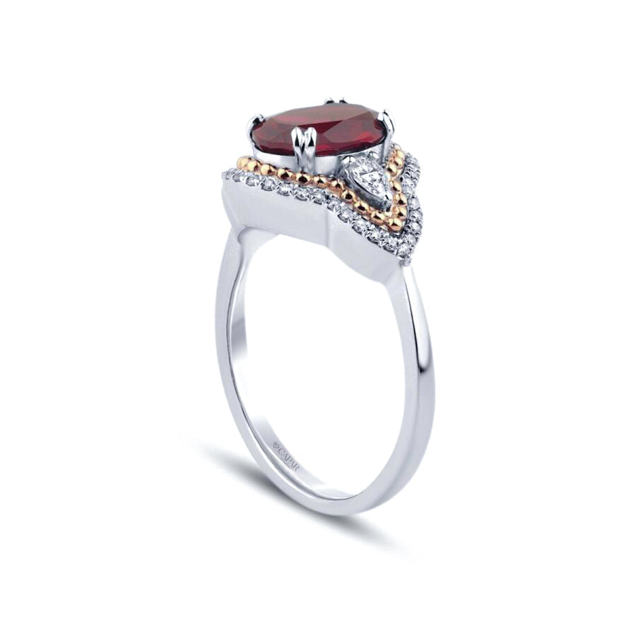 2.46 Karat Pırlanta Oval Yakut Yüzük Capar Diamond