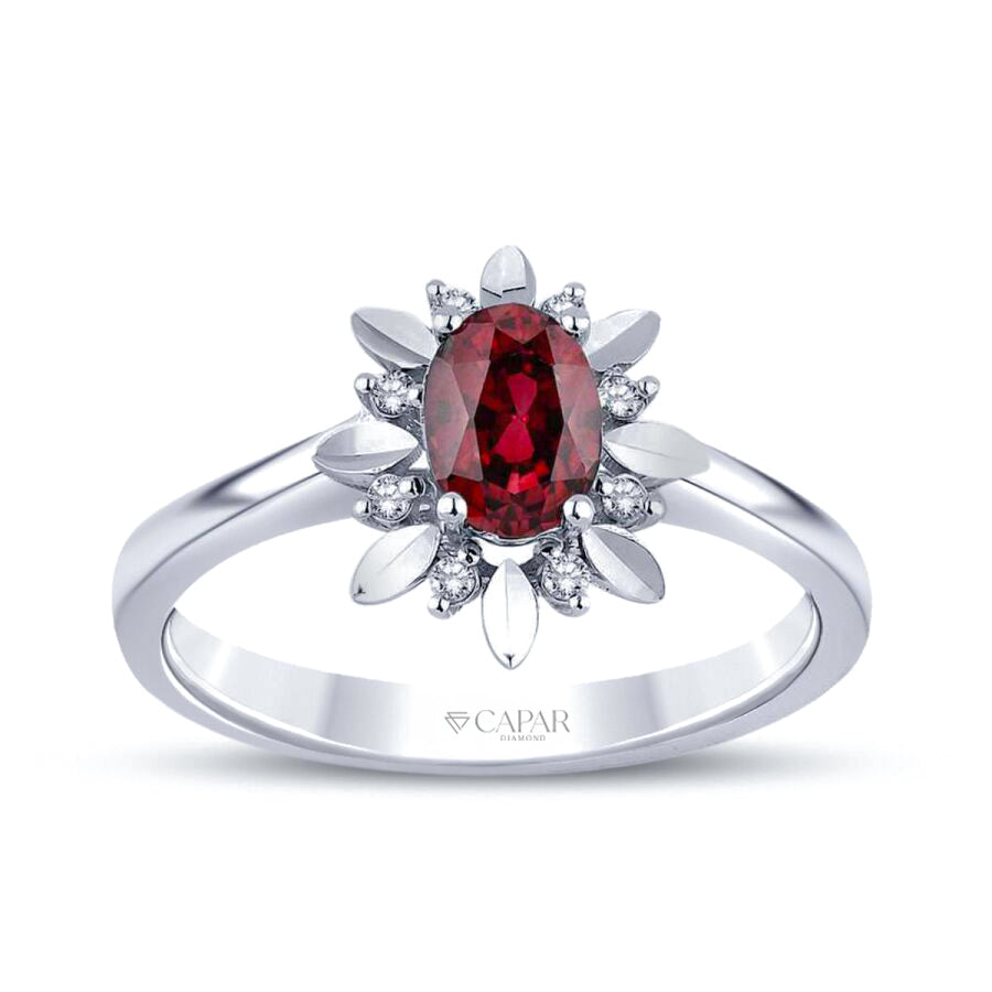 0.69 Karat Pırlanta Yakut Yüzük Capar Diamond