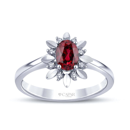 0.69 Karat Pırlanta Yakut Yüzük Capar Diamond