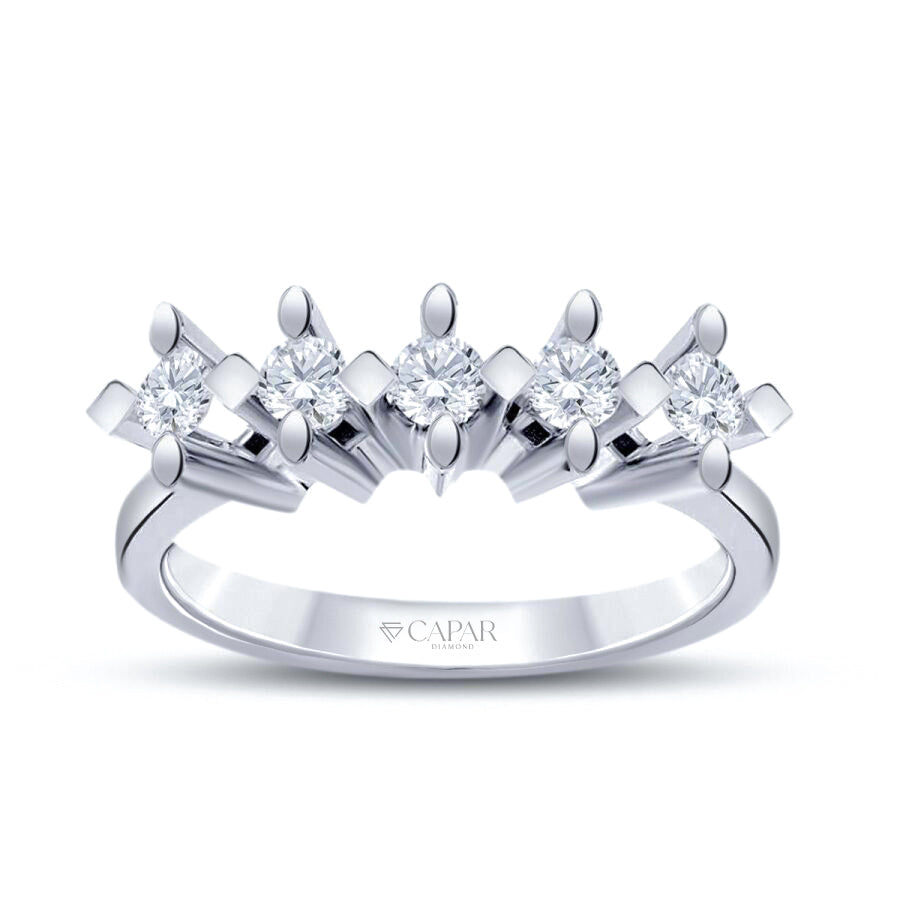 0.50 Karat Pırlanta Beştaş Yüzük Capar Diamond