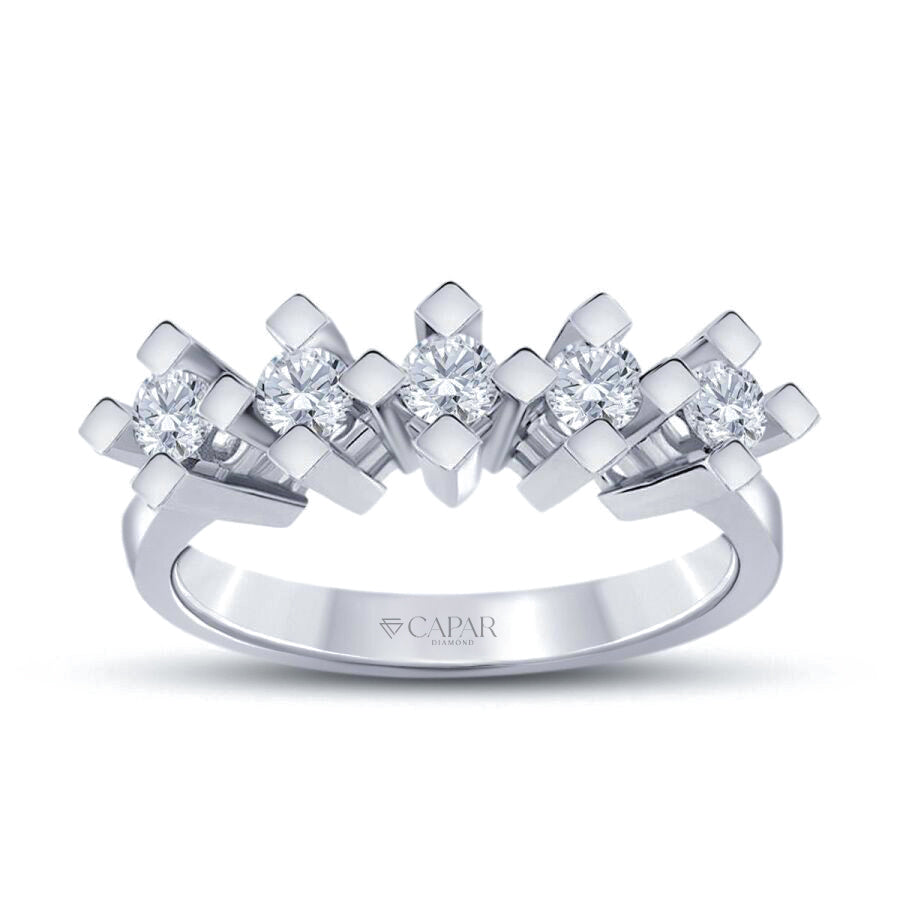 0.80 Karat Pırlanta Beştaş Yüzük Capar Diamond