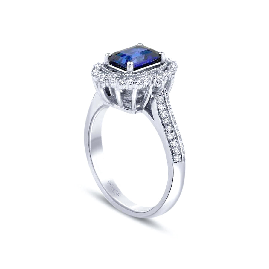 1.71 Karat Pırlanta Safir Yüzük Capar Diamond