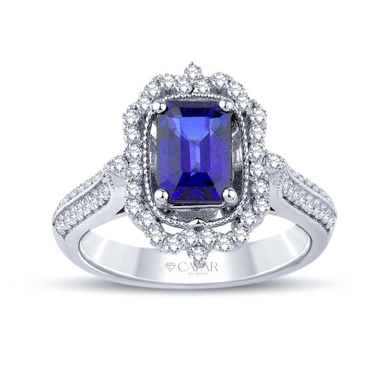 1.71 Karat Pırlanta Safir Yüzük Capar Diamond