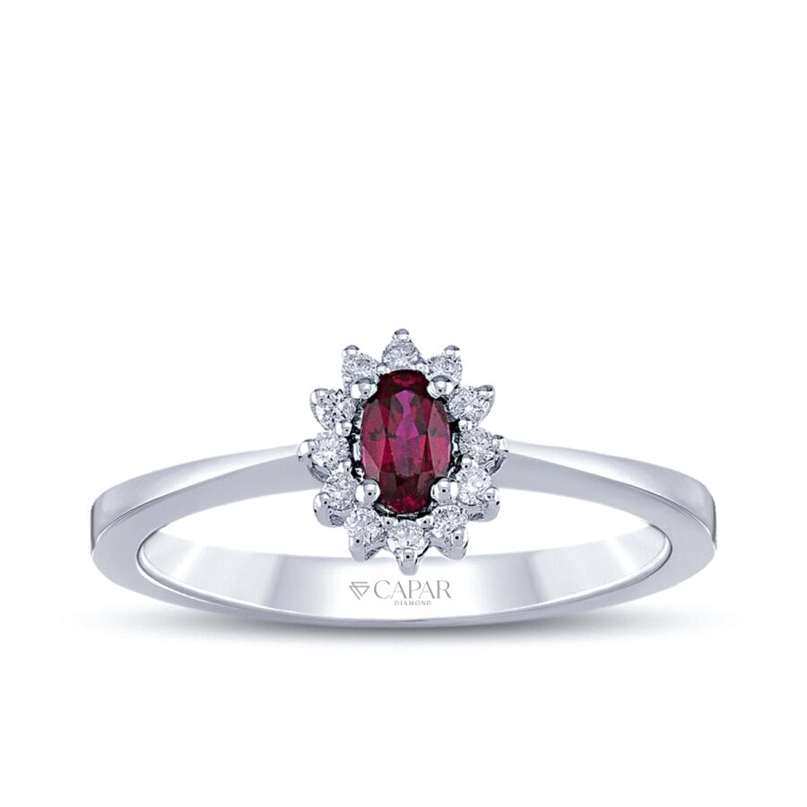 0.48 Karat Pırlanta Yakut Yüzük Capar Diamond