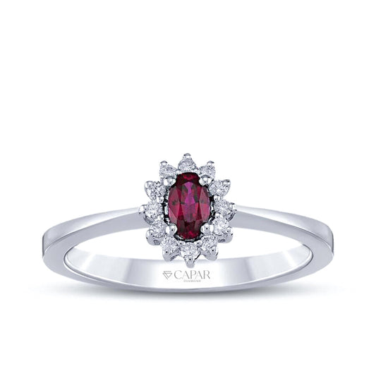 0.48 Karat Pırlanta Yakut Yüzük Capar Diamond