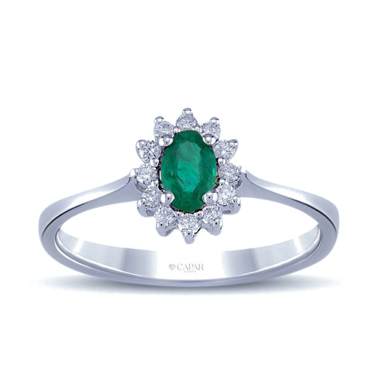 0.35 Karat Pırlanta Zümrüt Yüzük Capar Diamond
