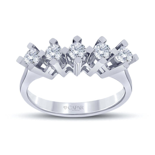 0.57 Karat Pırlanta Beştaş Yüzük Capar Diamond