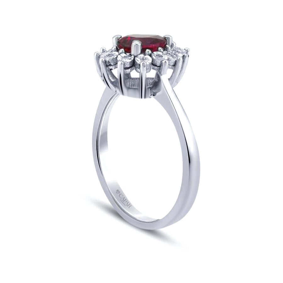 0.56 Karat Pırlanta Yakut Yüzük Capar Diamond
