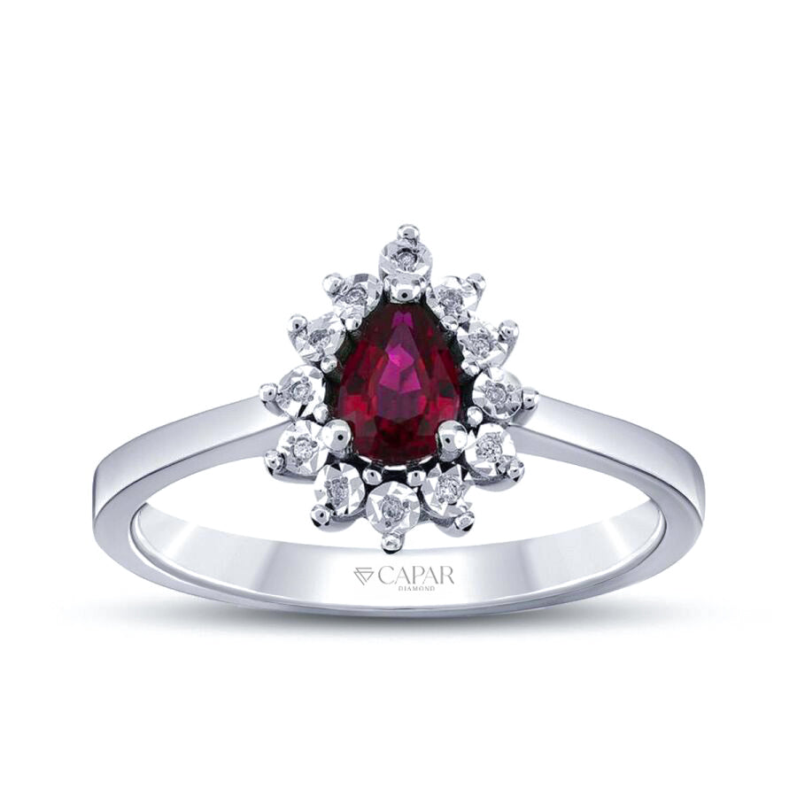 0.56 Karat Pırlanta Yakut Yüzük Capar Diamond