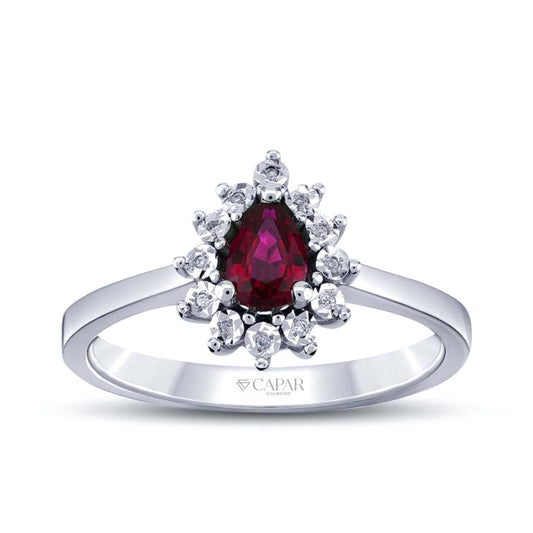 0.56 Karat Pırlanta Yakut Yüzük Capar Diamond