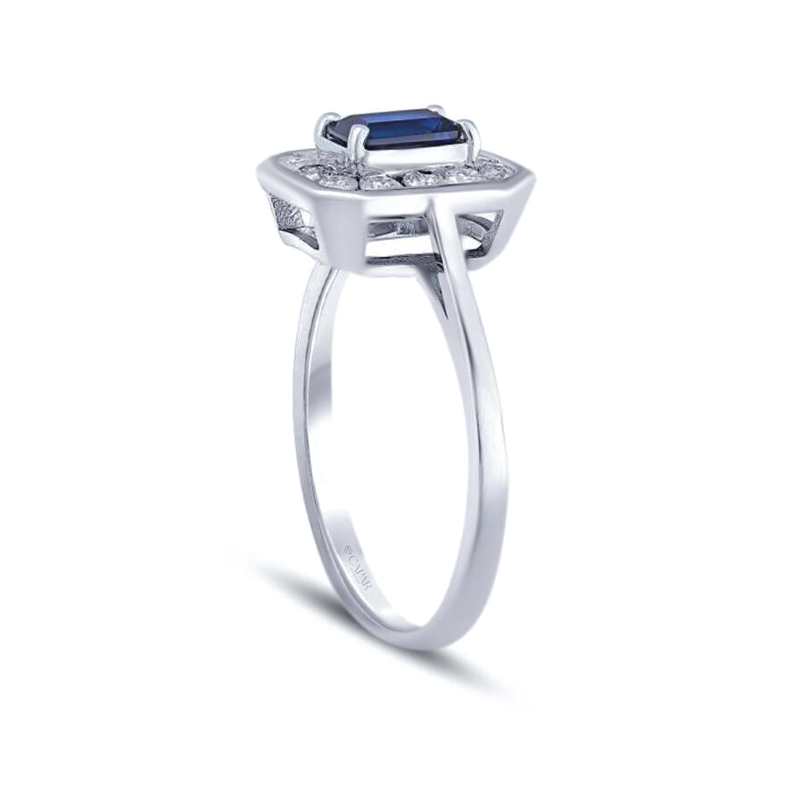 0.79 Karat Pırlanta Safir Yüzük Capar Diamond