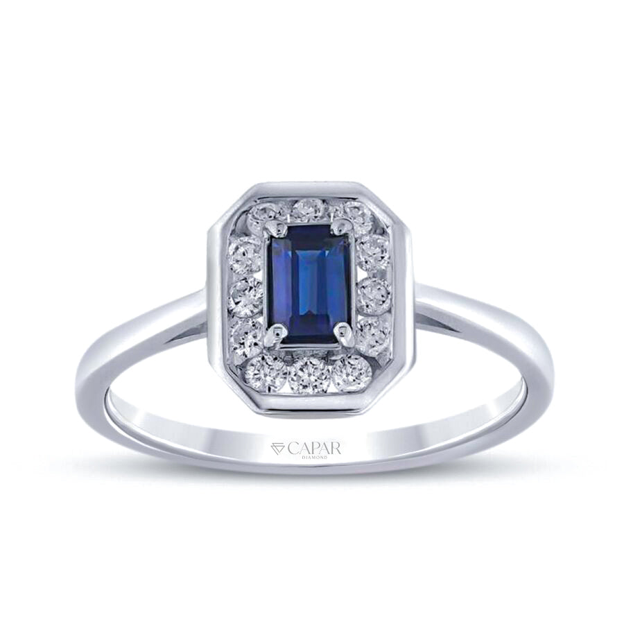 0.79 Karat Pırlanta Safir Yüzük Capar Diamond