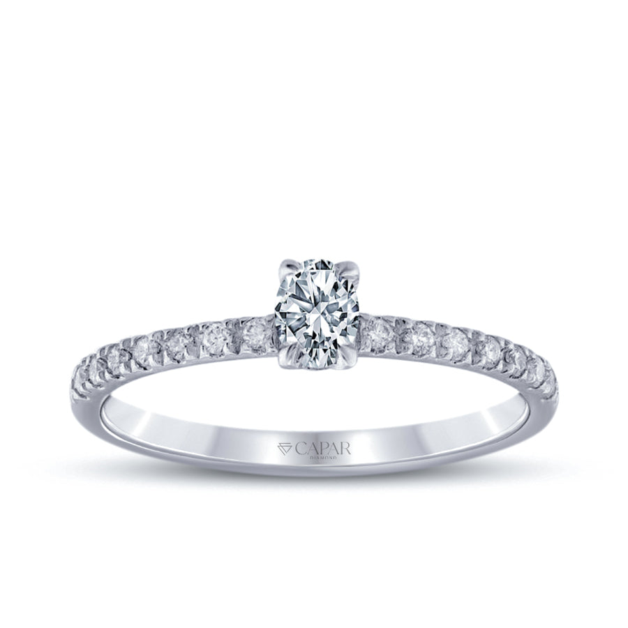 0.31 Karat Pırlanta Oval Tektaş Yüzük Capar Diamond