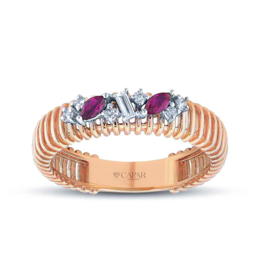 0.29 Karat Pırlanta Yakut Yüzük Capar Diamond