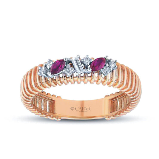 0.29 Karat Pırlanta Yakut Yüzük Capar Diamond