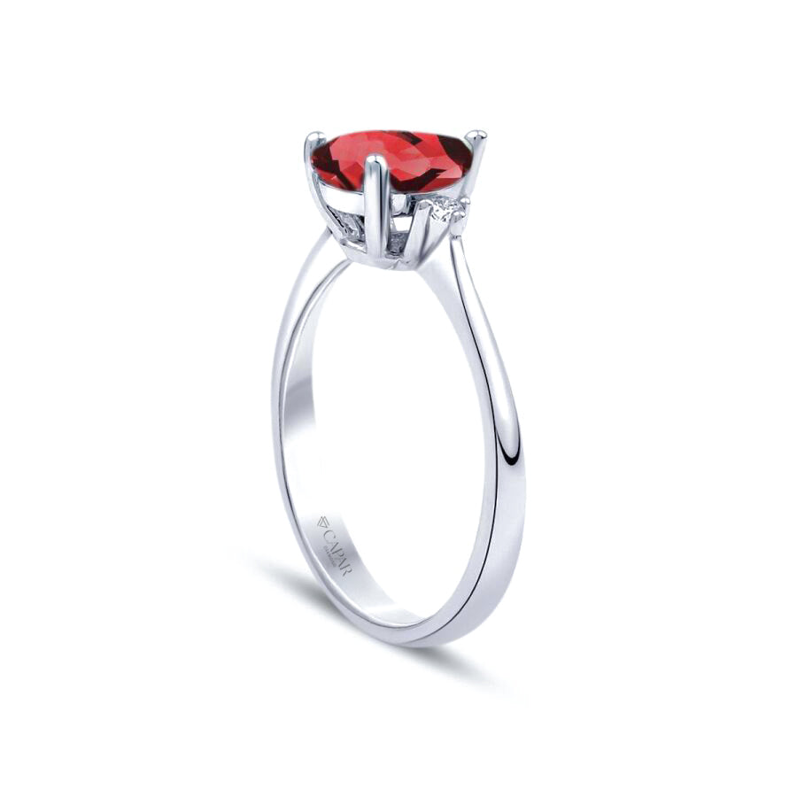 1.33 Karat Pırlanta Damla Yakut Yüzük Capar Diamond