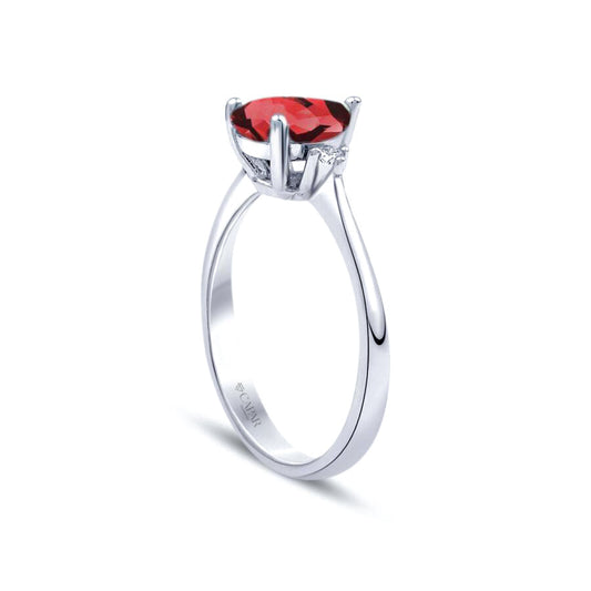 1.33 Karat Pırlanta Damla Yakut Yüzük Capar Diamond