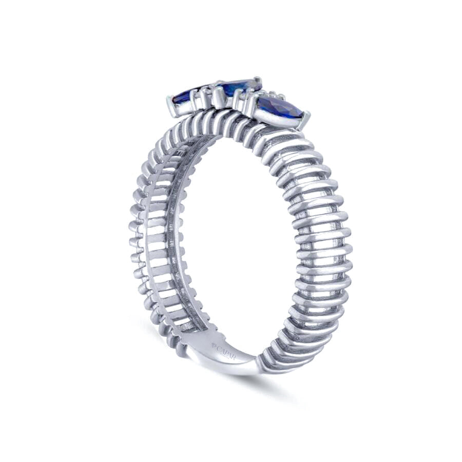 0.33 Karat Pırlanta Safir Yüzük Capar Diamond
