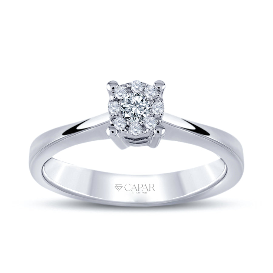 0.10 Karat Pırlanta Tektaş Trend Yüzük Capar Diamond