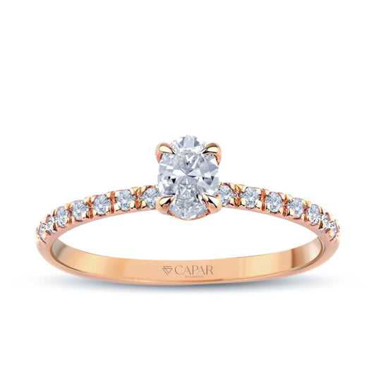 0.37 Karat Pırlanta Oval Tektaş Yüzük Capar Diamond