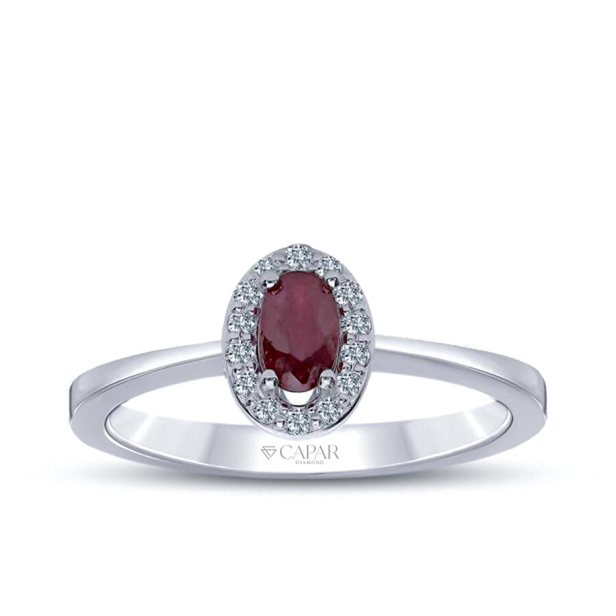 0.44 Karat Pırlanta Yakut Yüzük Capar Diamond