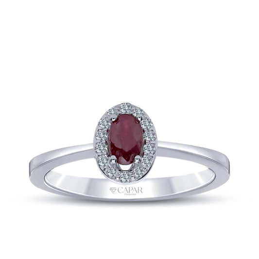 0.44 Karat Pırlanta Yakut Yüzük Capar Diamond