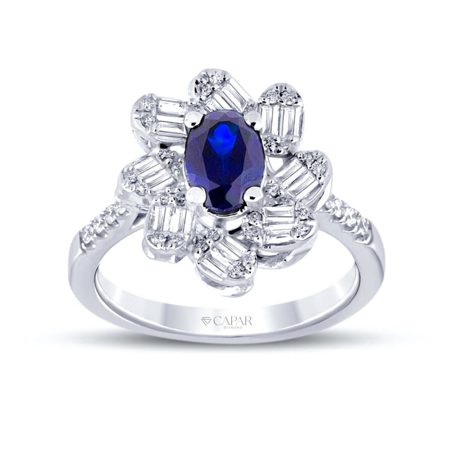 1.51 Karat Pırlanta Safir Yüzük Capar Diamond