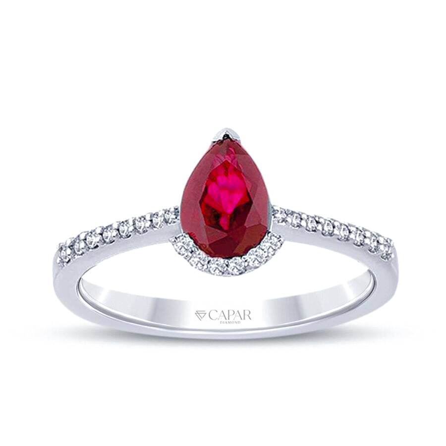 1.08 Karat Pırlanta Yakut Yüzük Capar Diamond