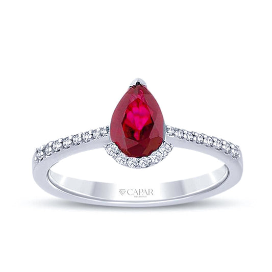 1.08 Karat Pırlanta Yakut Yüzük Capar Diamond