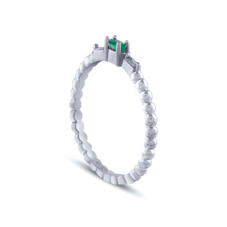 0.13 Karat Pırlanta Zümrüt Yüzük Capar Diamond