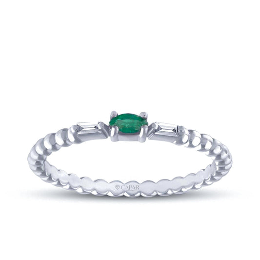 0.13 Karat Pırlanta Zümrüt Yüzük Capar Diamond