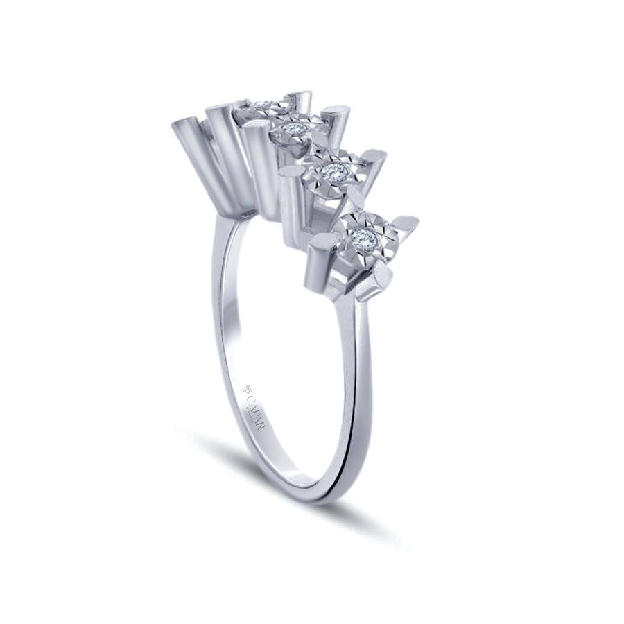 0.05 Karat Pırlanta Beştaş Yüzük Capar Diamond
