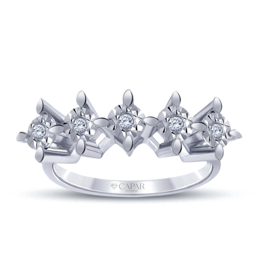 0.05 Karat Pırlanta Beştaş Yüzük Capar Diamond