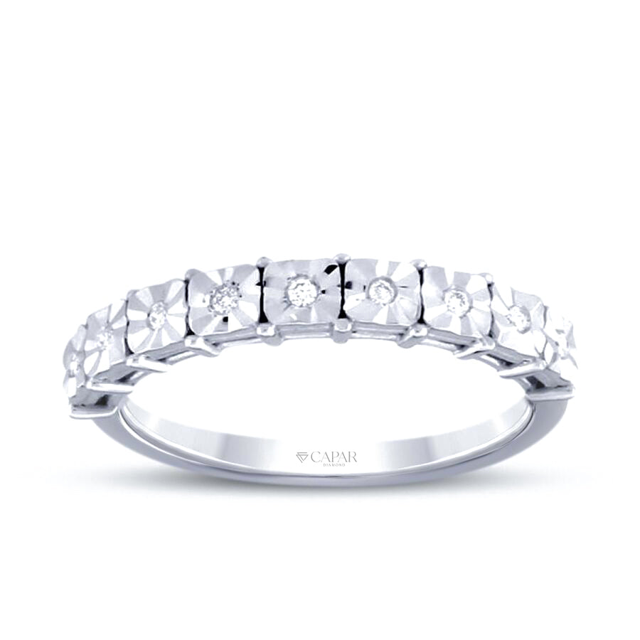 0.07 Karat Pırlanta Efektli Yarımtur Yüzük Capar Diamond