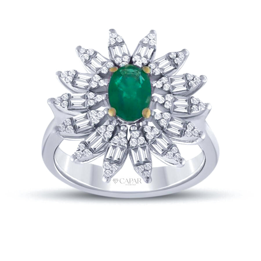 1.25 Karat Pırlanta Zümrüt Yüzük Capar Diamond