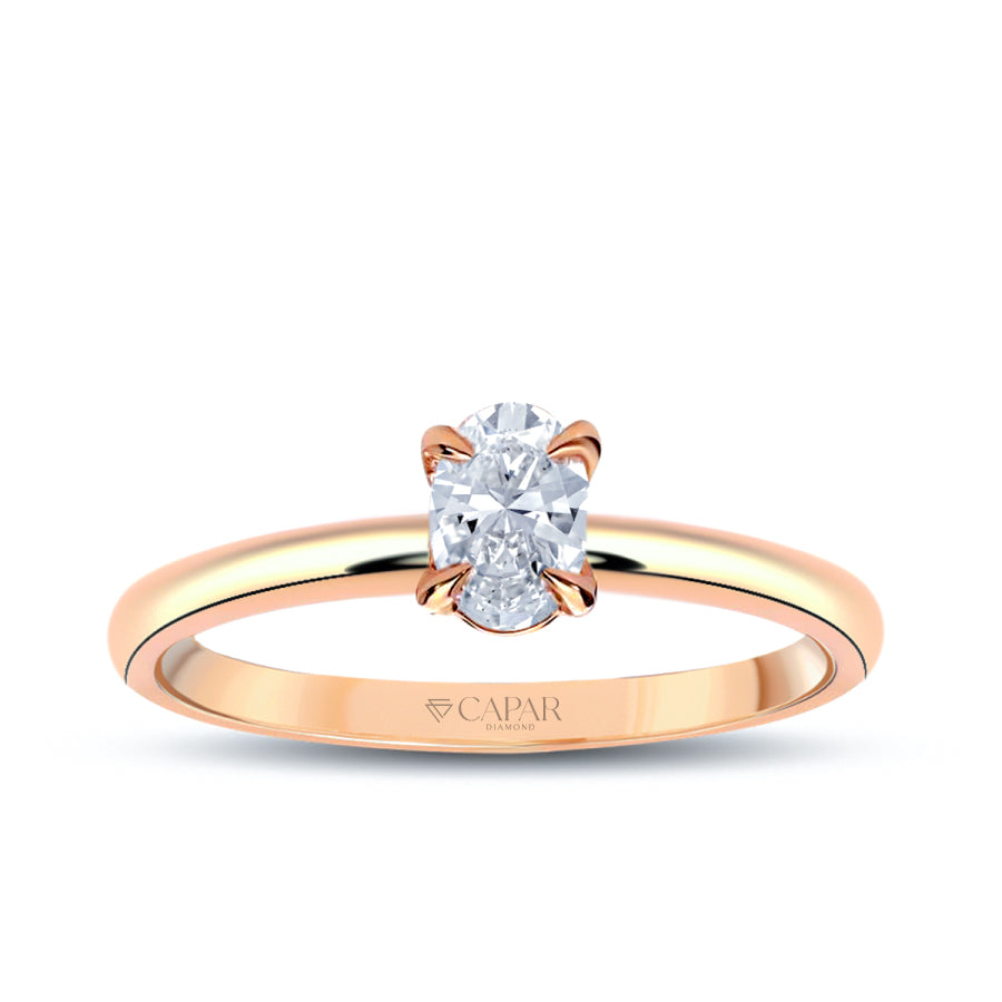 0.30 Karat Pırlanta Oval Tektaş Yüzük Capar Diamond