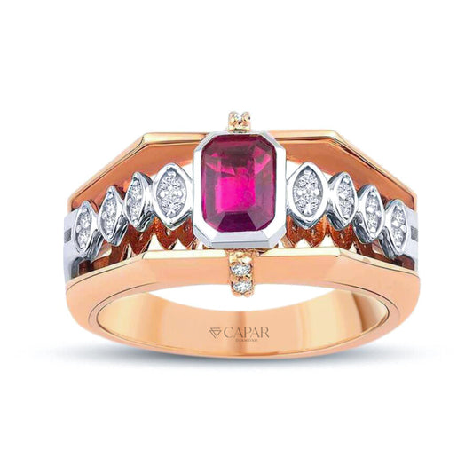 0.62 Karat Pırlanta Yakut Yüzük Capar Diamond